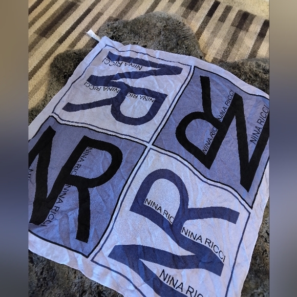 Nina Ricci Logo Silk Scarf Purple - Picture 1 of 6